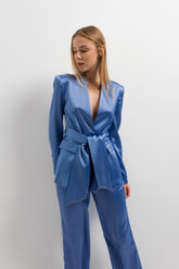 Blazer satinada lavanda